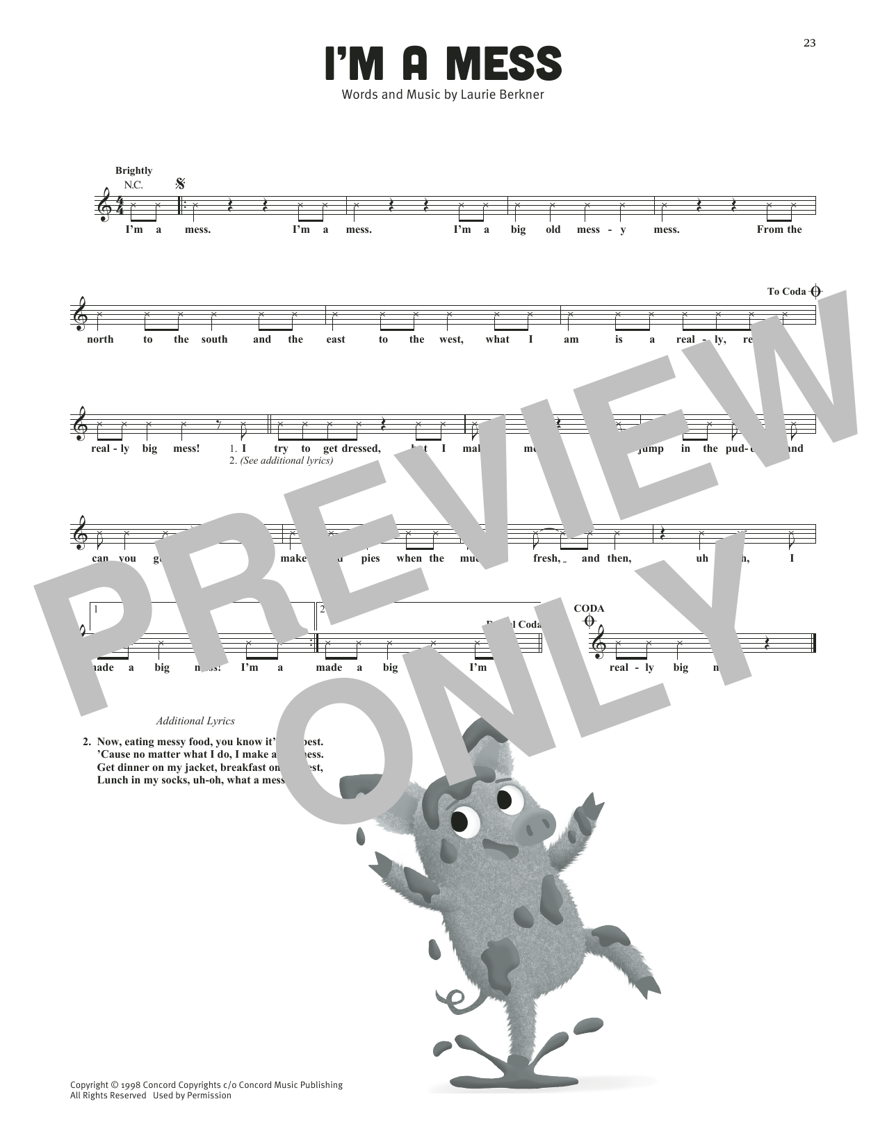 Download The Laurie Berkner Band I'm A Mess Sheet Music and learn how to play Lead Sheet / Fake Book PDF digital score in minutes