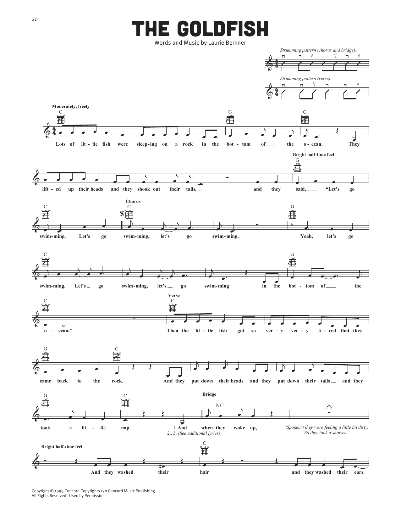 Download The Laurie Berkner Band The Goldfish Sheet Music and learn how to play Lead Sheet / Fake Book PDF digital score in minutes