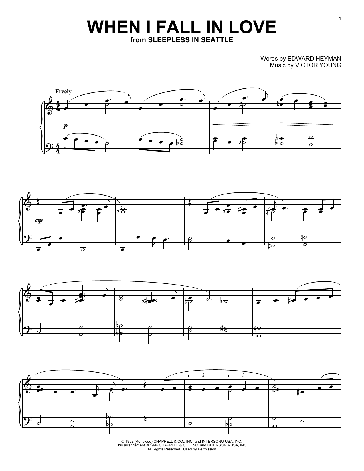 Download The Lettermen When I Fall In Love Sheet Music and learn how to play Piano PDF digital score in minutes