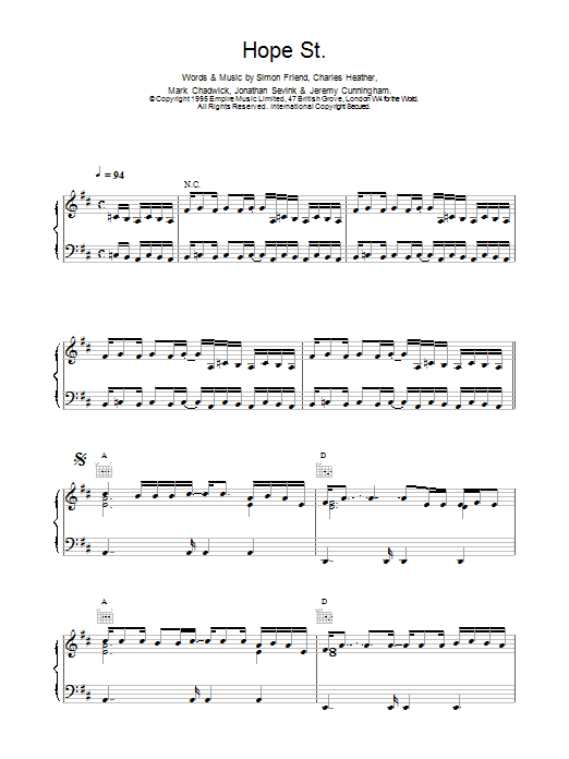 Download The Levellers Hope Street Sheet Music and learn how to play Lyrics & Chords PDF digital score in minutes