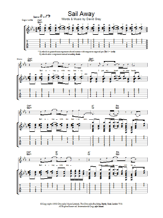 Download The Levellers Sail Away Sheet Music and learn how to play Piano, Vocal & Guitar PDF digital score in minutes