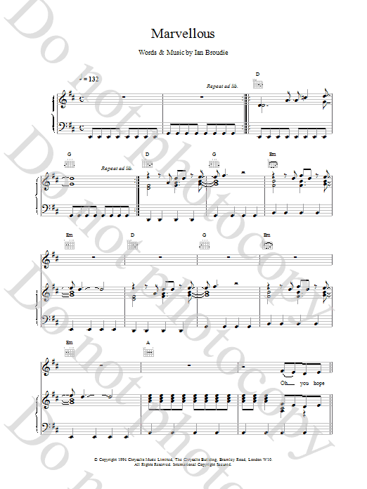 Download The Lightning Seeds Marvellous Sheet Music and learn how to play Clarinet PDF digital score in minutes