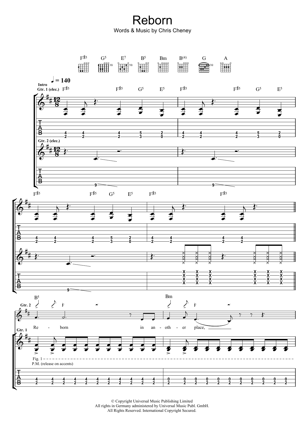 Download The Living End Reborn Sheet Music and learn how to play Guitar Tab PDF digital score in minutes
