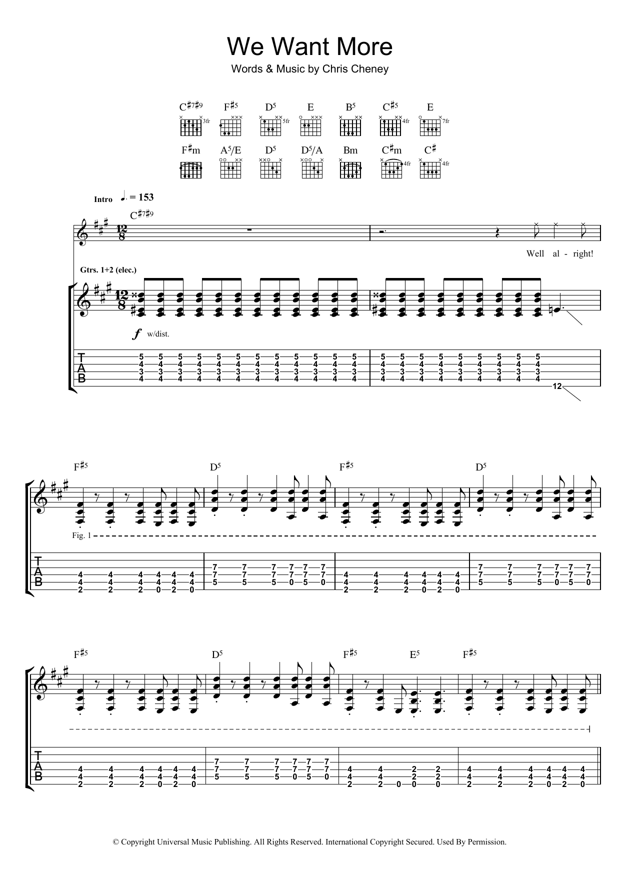 Download The Living End We Want More Sheet Music and learn how to play Guitar Tab PDF digital score in minutes