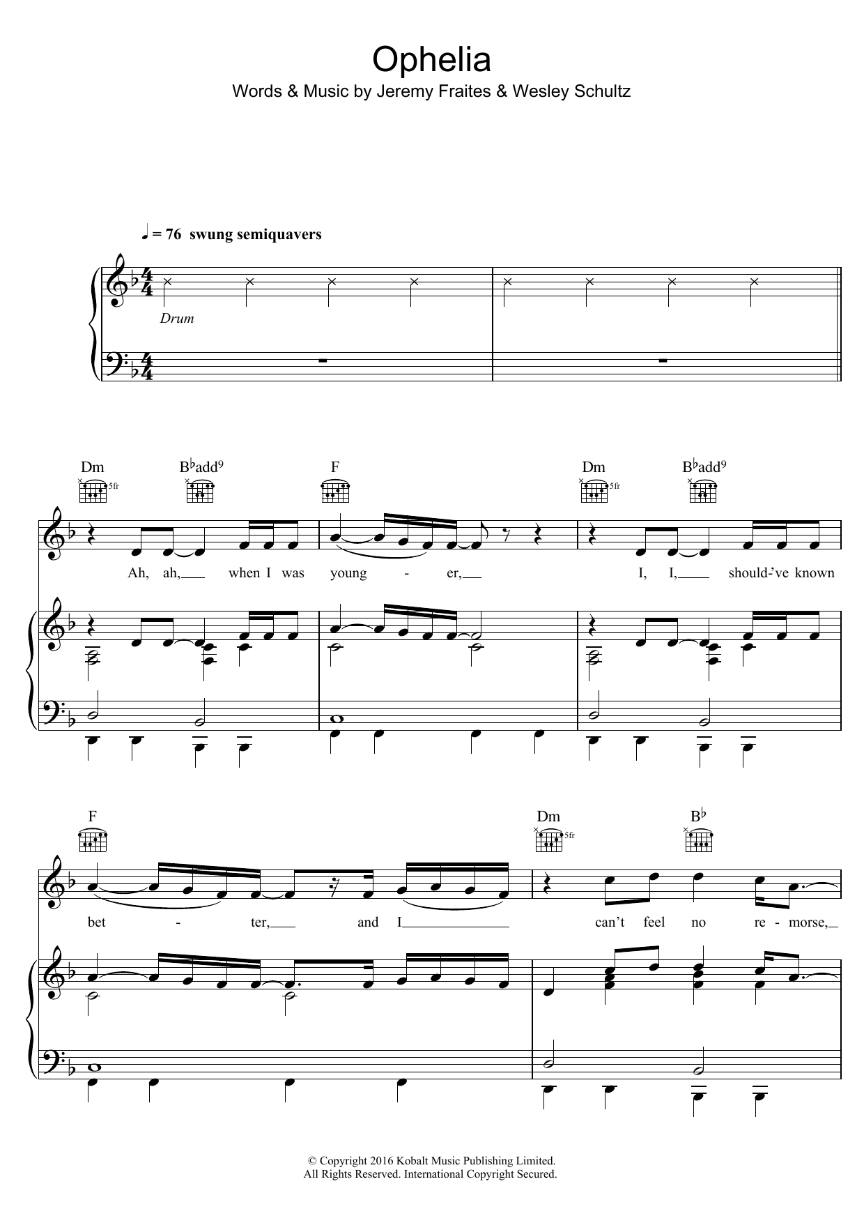 Download The Lumineers Ophelia Sheet Music and learn how to play Ukulele PDF digital score in minutes
