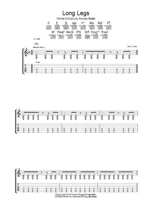 Download The Magic Numbers Long Legs Sheet Music and learn how to play Guitar Tab PDF digital score in minutes