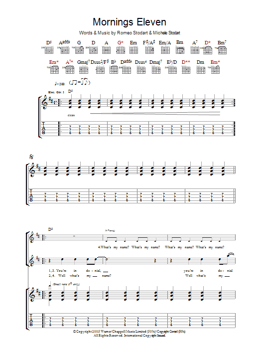Download The Magic Numbers Mornings Eleven Sheet Music and learn how to play Guitar Tab PDF digital score in minutes