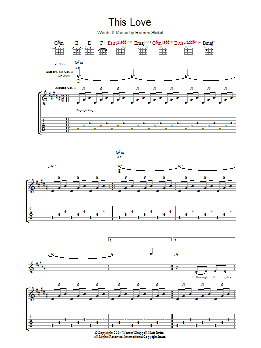 Download The Magic Numbers This Love Sheet Music and learn how to play Guitar Tab PDF digital score in minutes