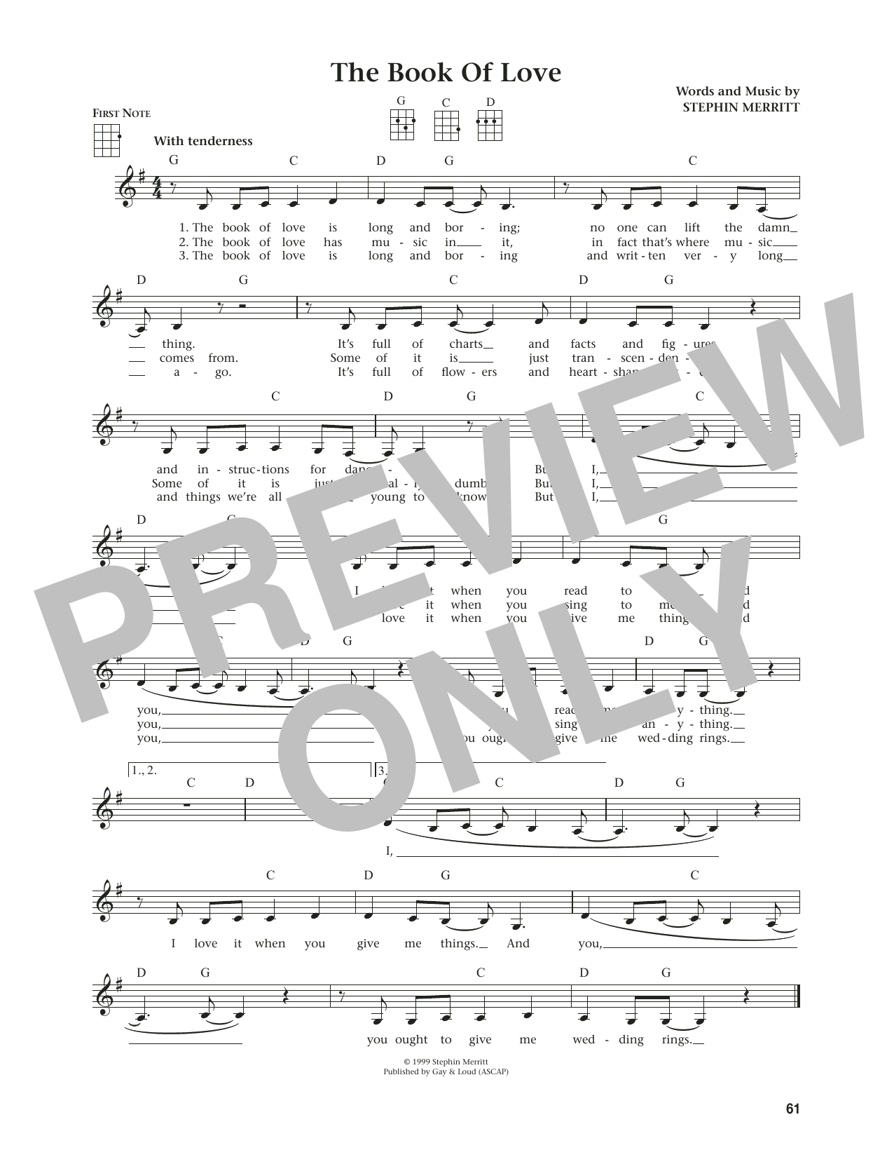 Download The Magnetic Fields The Book Of Love (from The Daily Ukulele) (arr. Jim Beloff) Sheet Music and learn how to play Ukulele PDF digital score in minutes