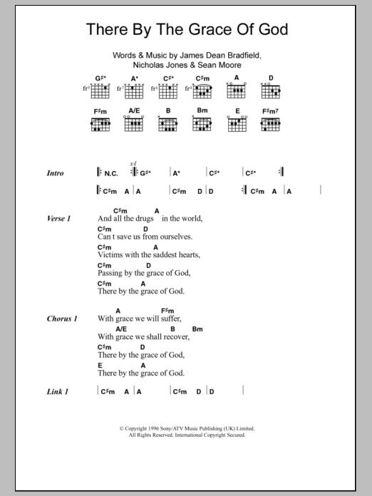 Download Manic Street Preachers There By The Grace Of God Sheet Music and learn how to play Lyrics & Chords PDF digital score in minutes
