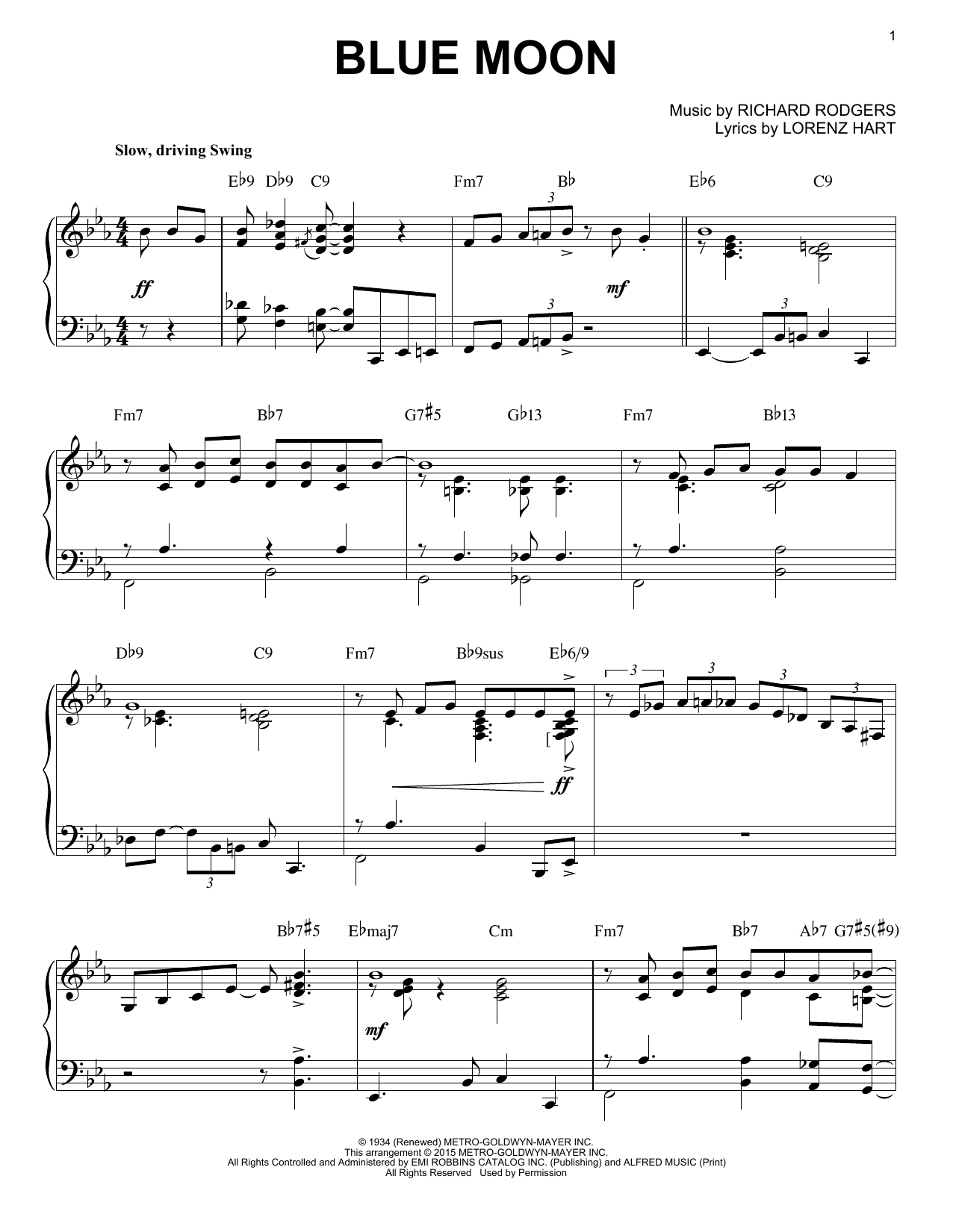 Download The Marcels Blue Moon Sheet Music and learn how to play Piano PDF digital score in minutes