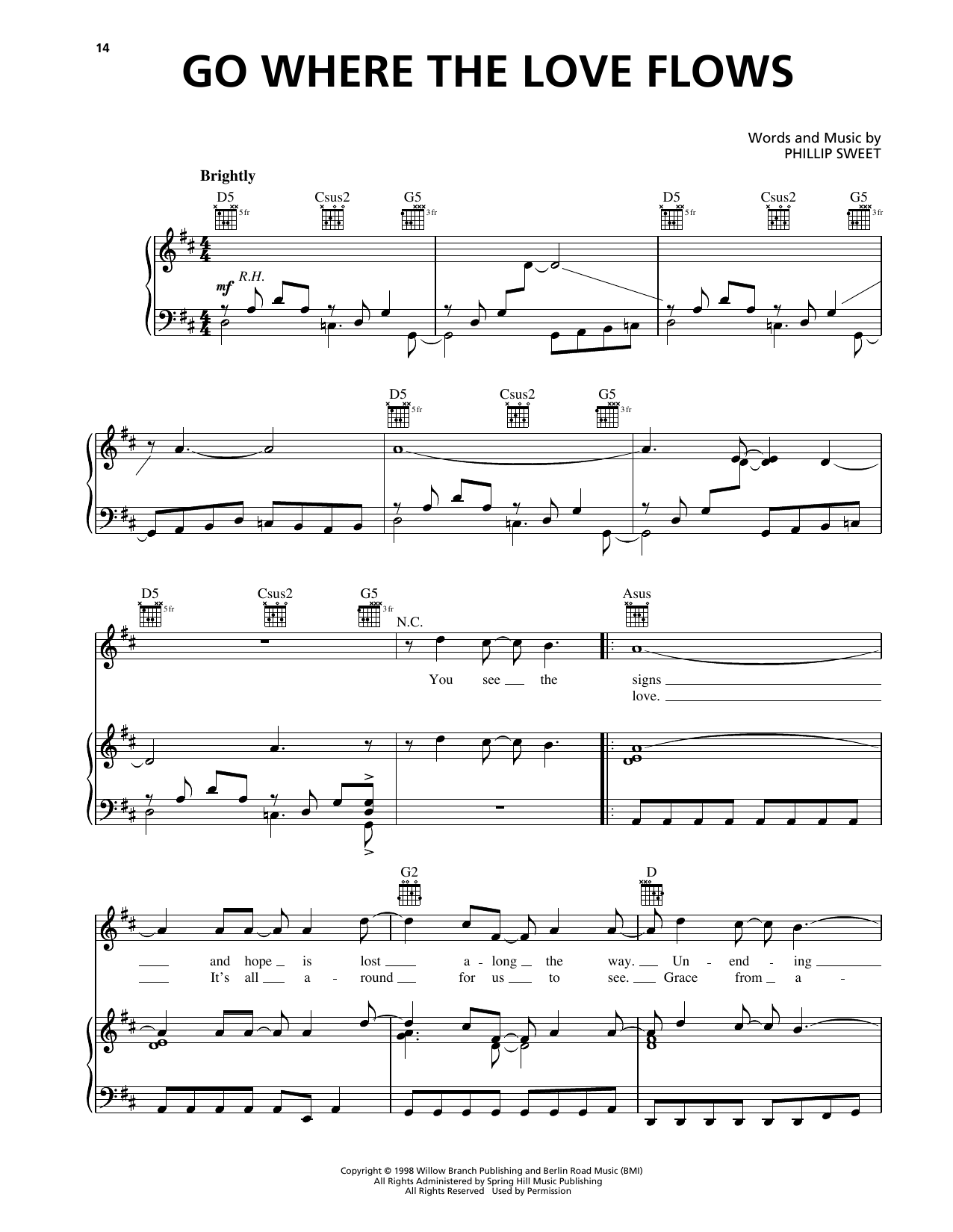 Download The Martins Go Where The Love Flows Sheet Music and learn how to play Piano, Vocal & Guitar Chords (Right-Hand Melody) PDF digital score in minutes