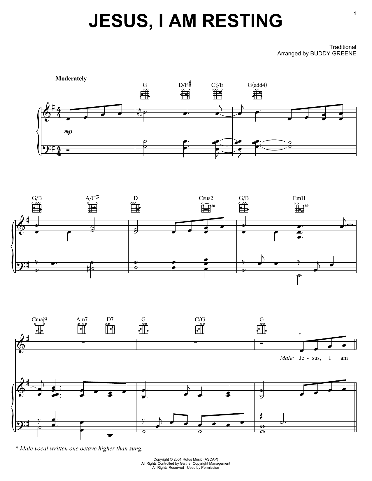 Download The Martins Jesus, I Am Resting Sheet Music and learn how to play Piano, Vocal & Guitar (Right-Hand Melody) PDF digital score in minutes