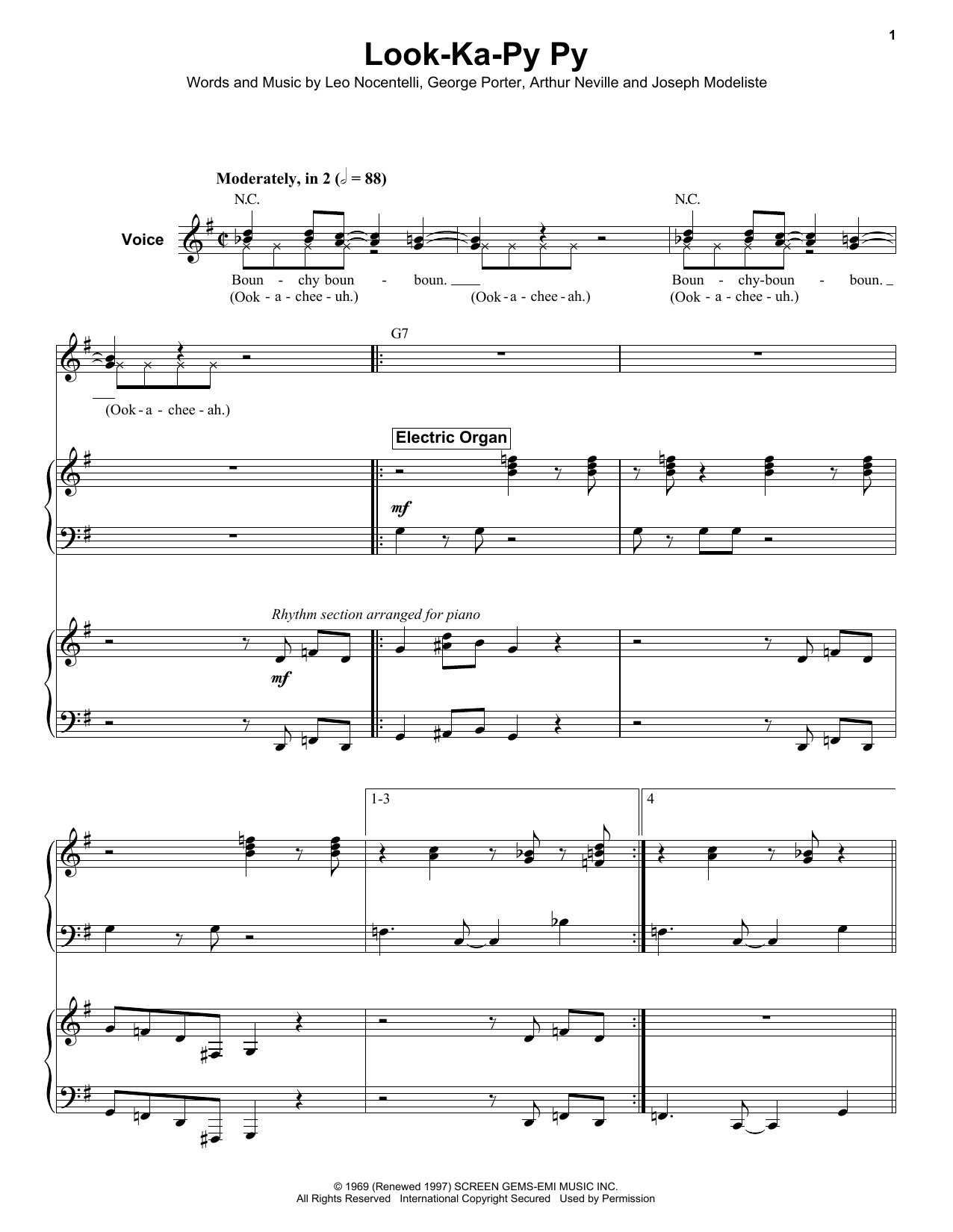 Download The Meters Look-Ka Py Py Sheet Music and learn how to play Guitar Tab PDF digital score in minutes