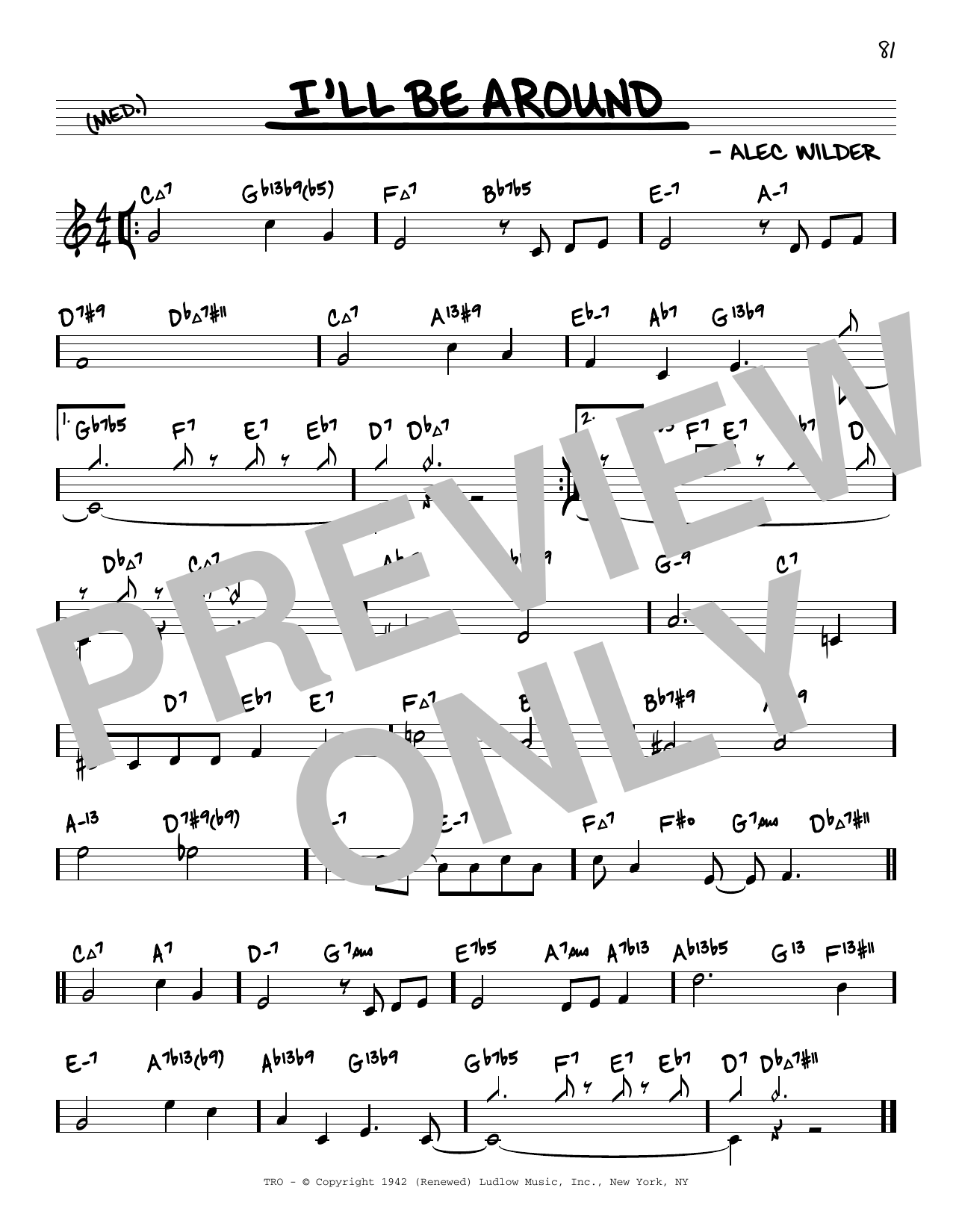 Download The Mills Brothers I'll Be Around (arr. David Hazeltine) Sheet Music and learn how to play Real Book – Enhanced Chords PDF digital score in minutes