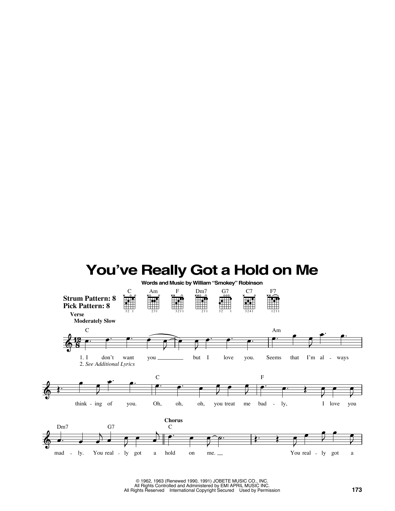 Download The Miracles You've Really Got A Hold On Me Sheet Music and learn how to play Easy Guitar PDF digital score in minutes