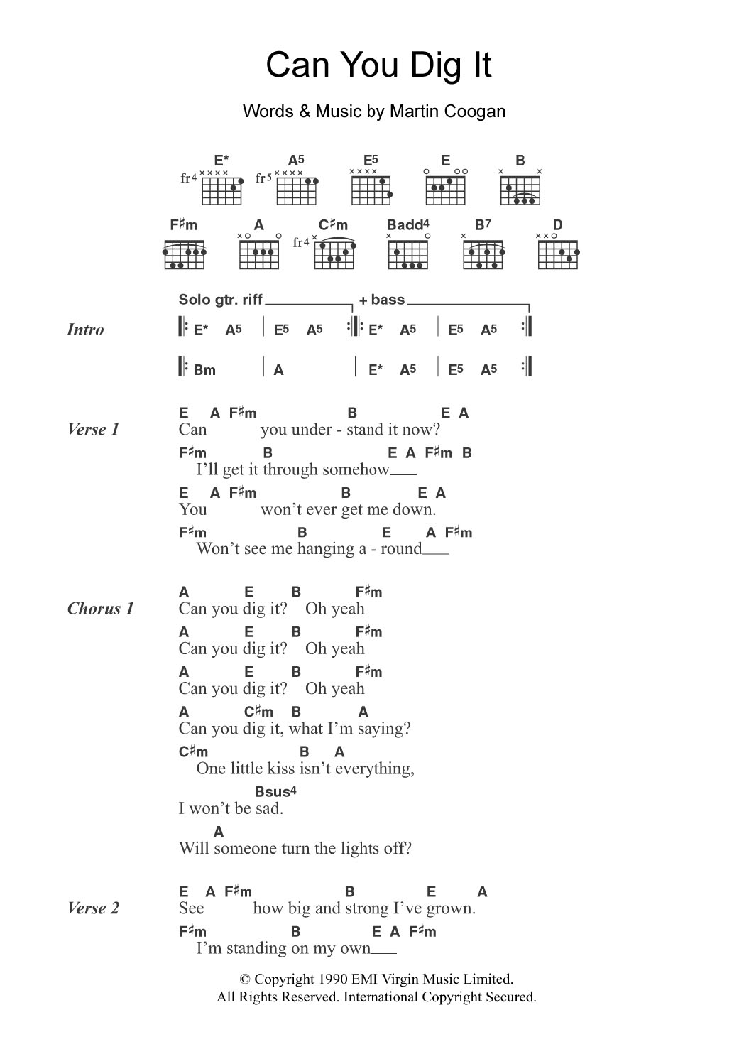 Download The Mock Turtles Can You Dig It? Sheet Music and learn how to play Lyrics & Chords PDF digital score in minutes
