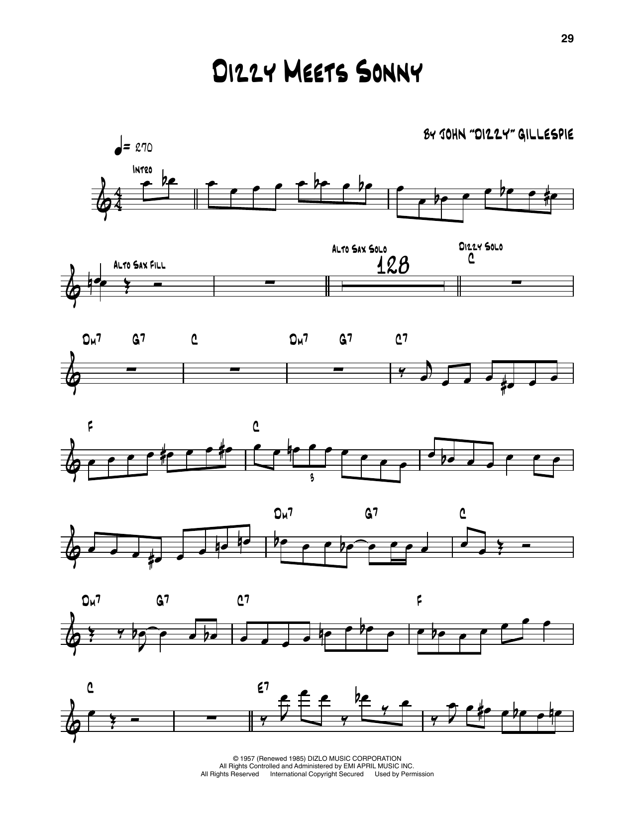 Download The Modern Jazz Sextet Dizzy Meets Sonny Sheet Music and learn how to play Trumpet Transcription PDF digital score in minutes