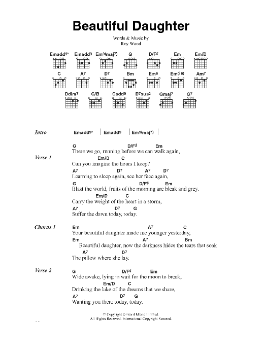 Download The Move Beautiful Daughter Sheet Music and learn how to play Lyrics & Chords PDF digital score in minutes