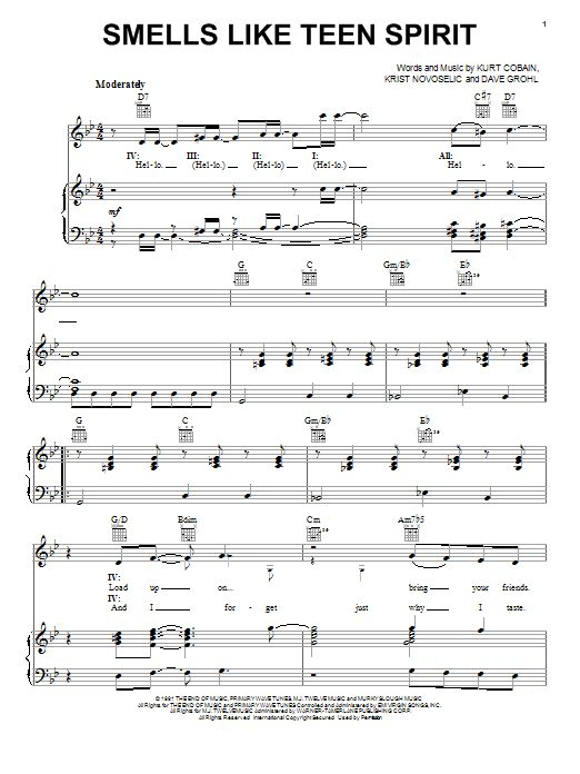 Download The Muppets Smells Like Teen Spirit Sheet Music and learn how to play Piano, Vocal & Guitar (Right-Hand Melody) PDF digital score in minutes