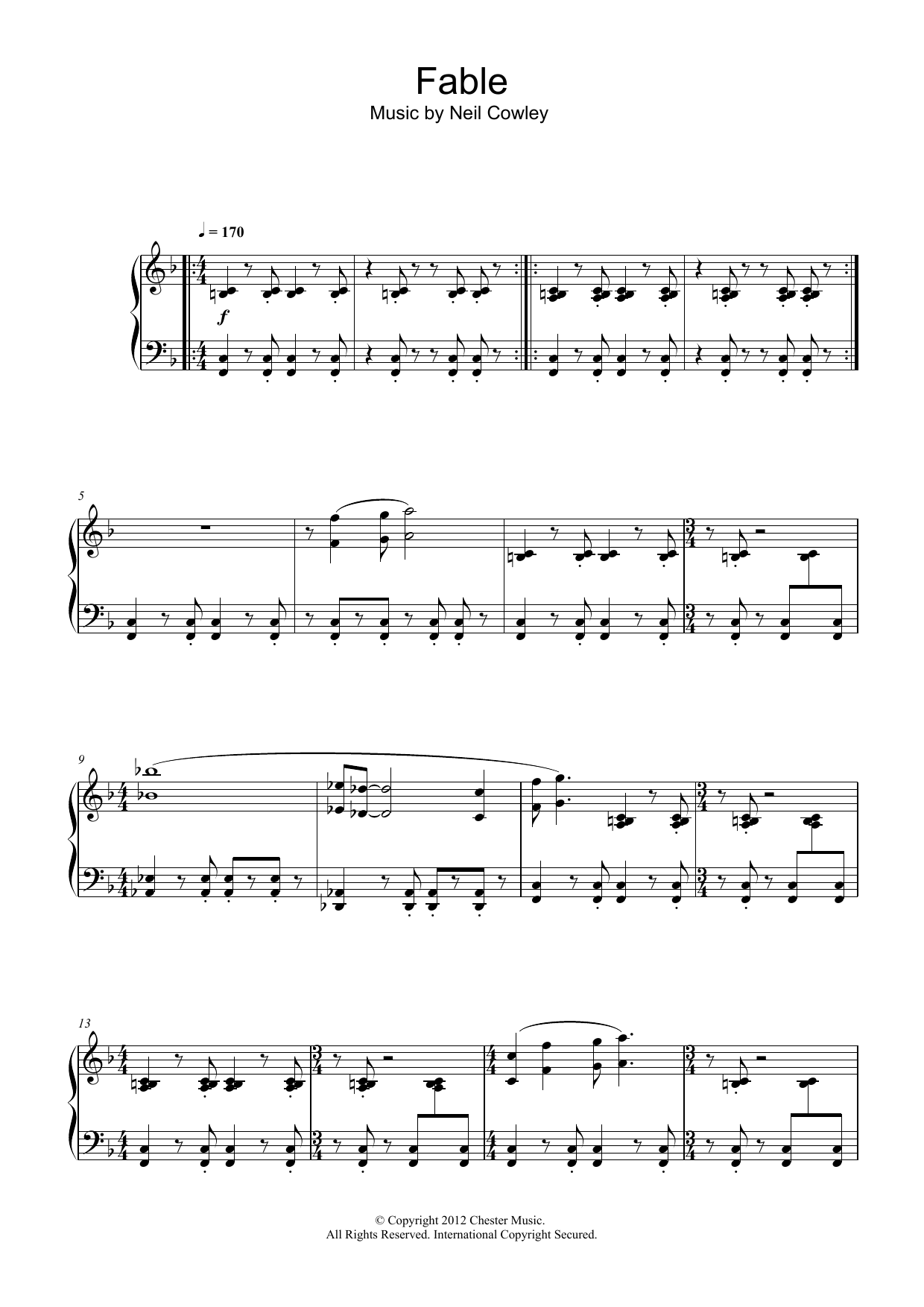 Download The Neil Cowley Trio Fable Sheet Music and learn how to play Piano PDF digital score in minutes