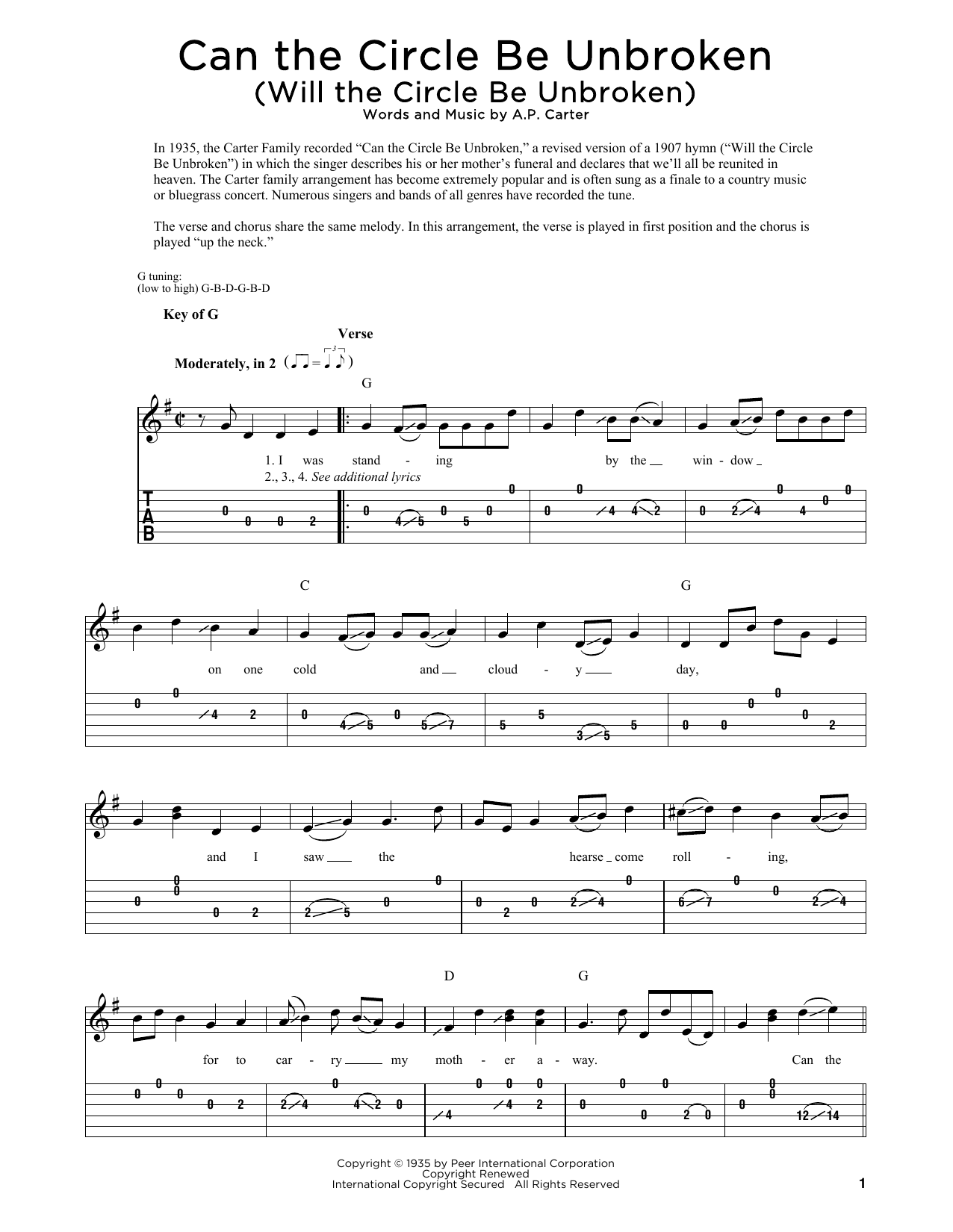 Download The Nitty Gritty Dirt Band Can The Circle Be Unbroken (Will The Circle Be Unbroken) Sheet Music and learn how to play Lyrics & Chords PDF digital score in minutes
