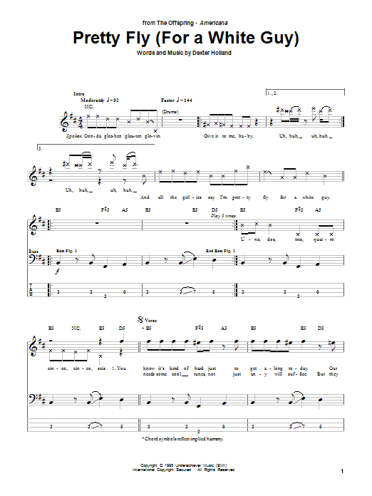 Download The Offspring Pretty Fly (For A White Guy) Sheet Music and learn how to play Guitar Lead Sheet PDF digital score in minutes