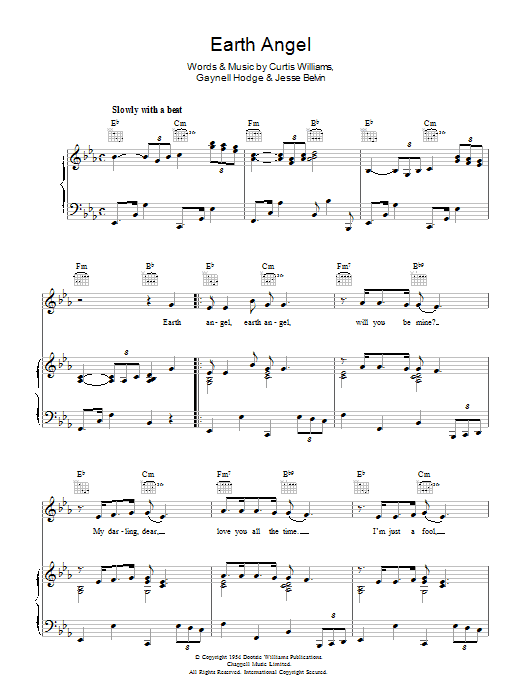 Download The Penguins Earth Angel Sheet Music and learn how to play Lead Sheet / Fake Book PDF digital score in minutes