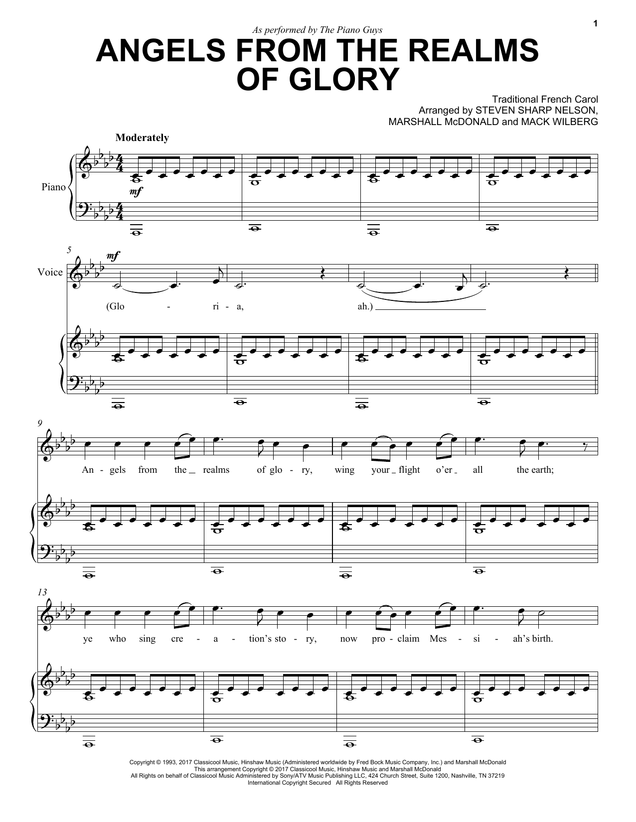 Download The Piano Guys Angels From The Realms Of Glory Sheet Music and learn how to play Piano PDF digital score in minutes