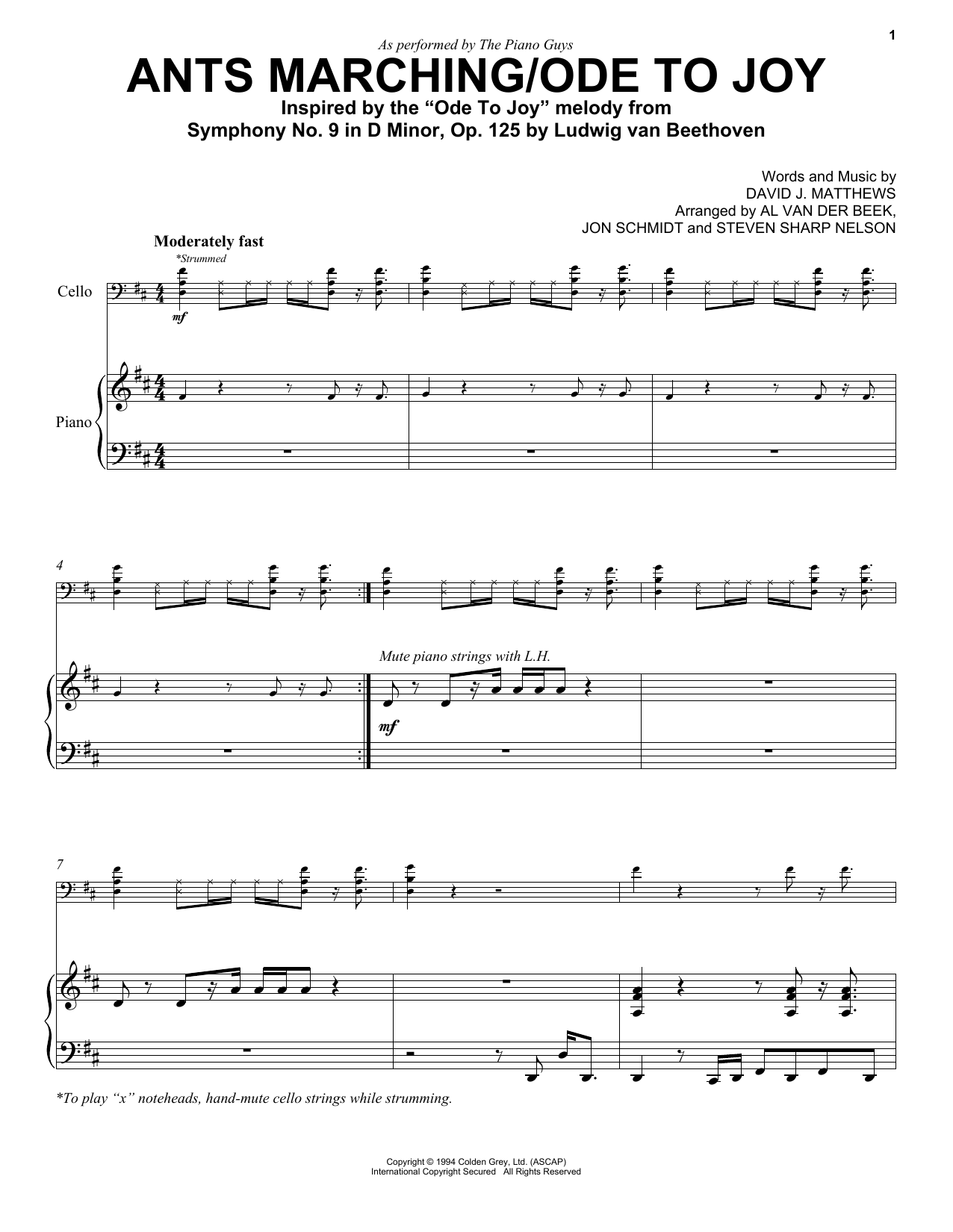 Download The Piano Guys Ants Marching/Ode To Joy Sheet Music and learn how to play Violin PDF digital score in minutes