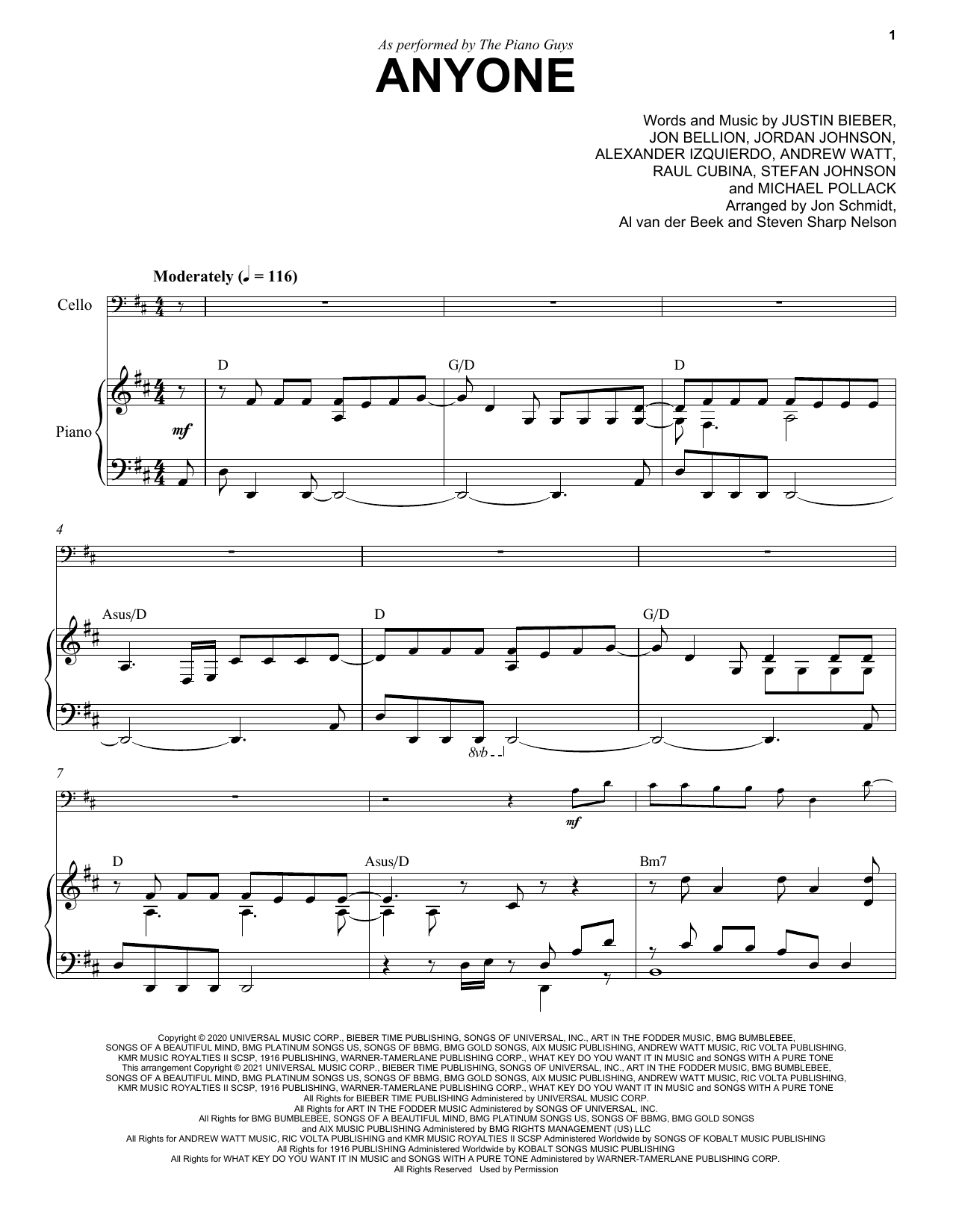 Download The Piano Guys Anyone (with Optional Cello) Sheet Music and learn how to play Piano Solo PDF digital score in minutes