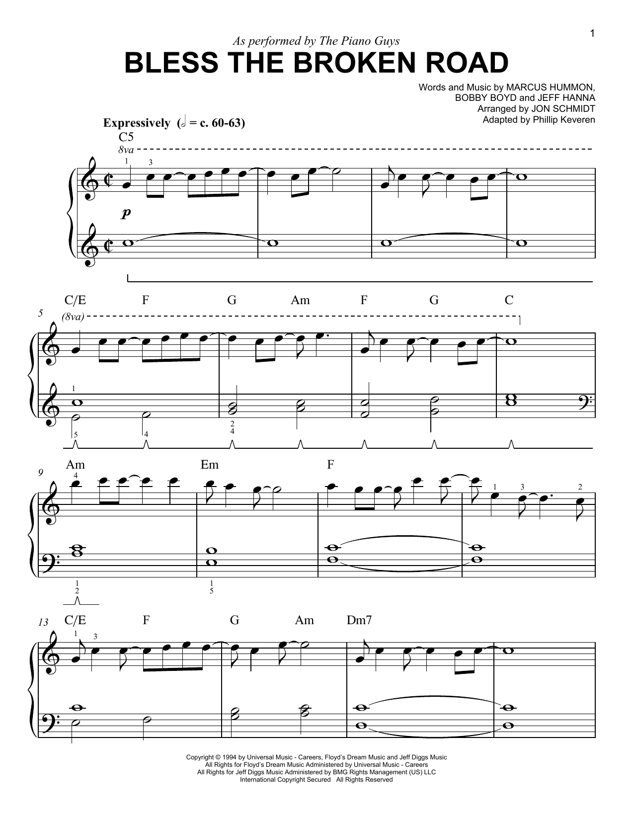 Download The Piano Guys Bless The Broken Road (arr. Phillip Keveren) Sheet Music and learn how to play Easy Piano PDF digital score in minutes