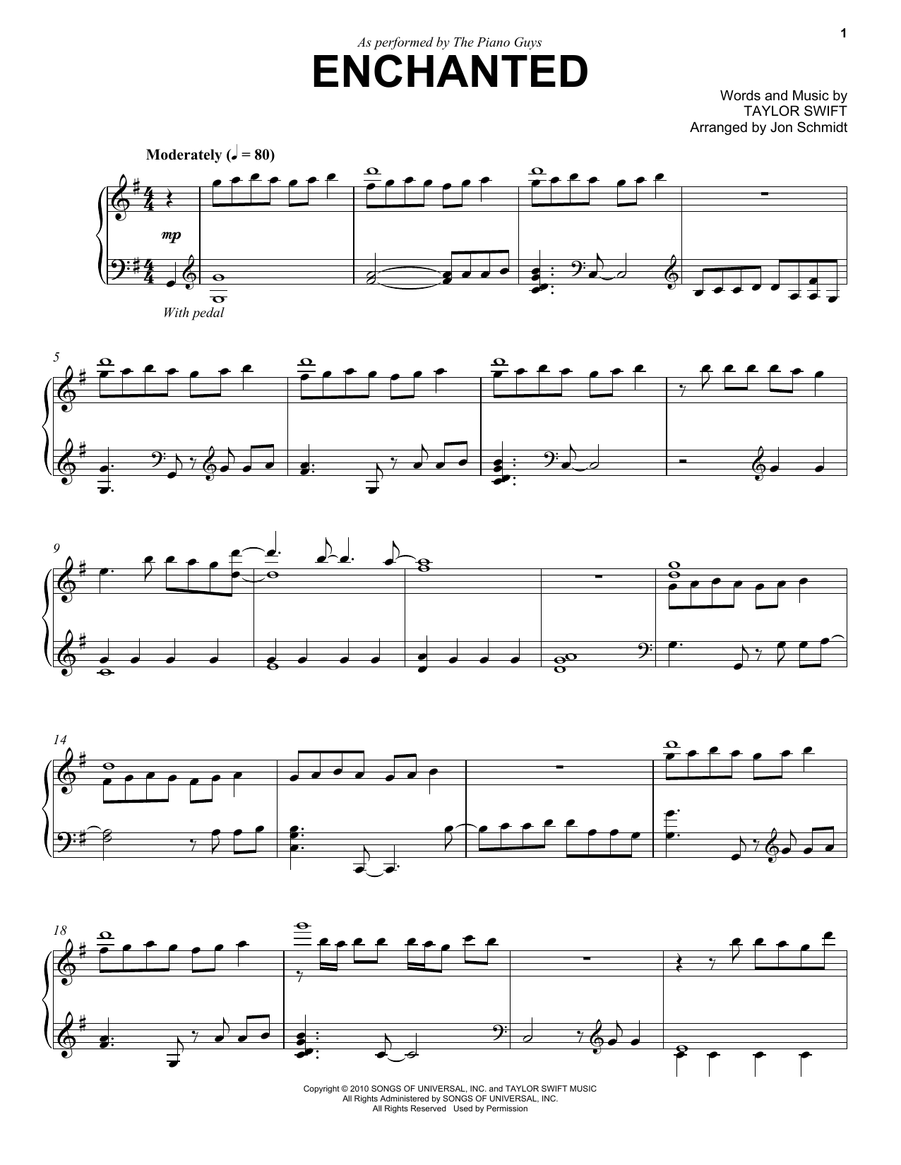 Download The Piano Guys Enchanted Sheet Music and learn how to play Piano Solo PDF digital score in minutes