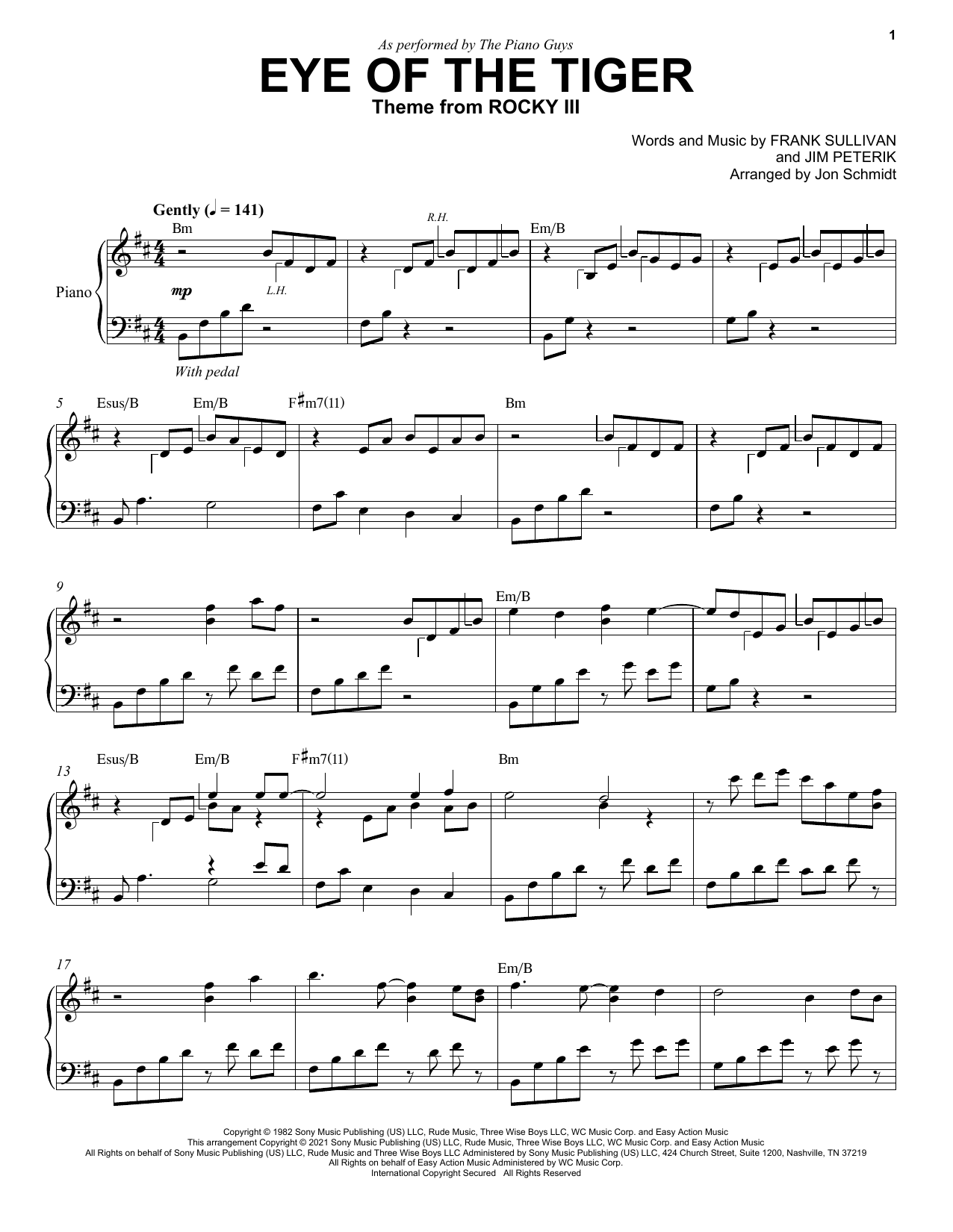 Download The Piano Guys Eye Of The Tiger Sheet Music and learn how to play Piano Solo PDF digital score in minutes