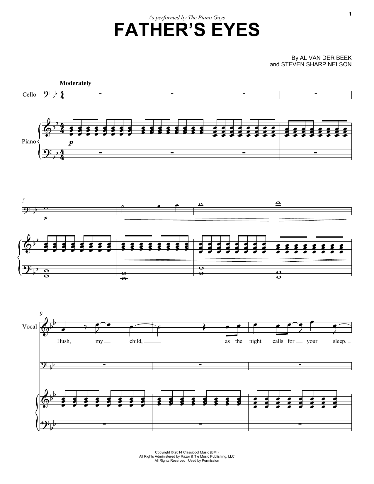 Download The Piano Guys Father's Eyes Sheet Music and learn how to play Piano PDF digital score in minutes