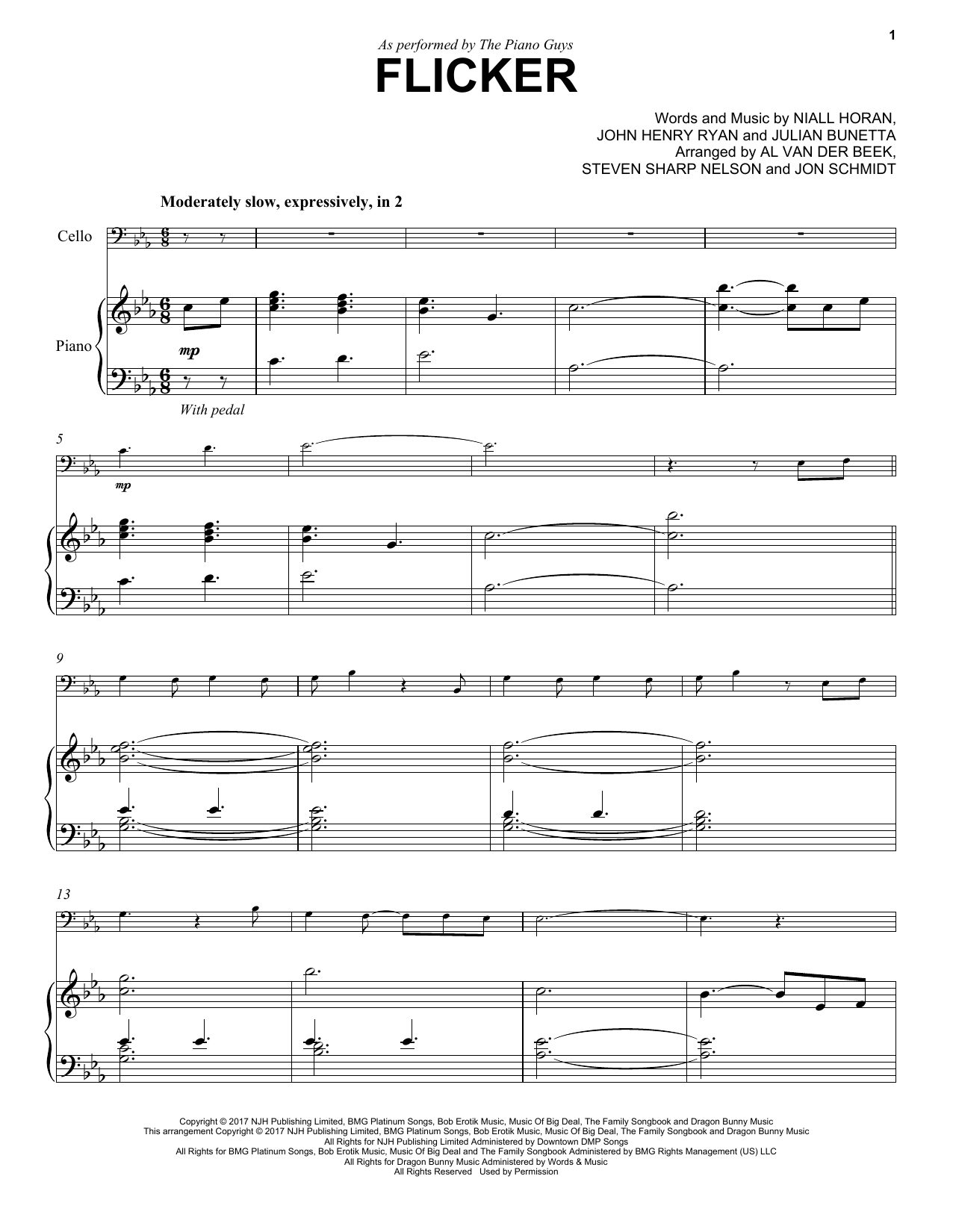 Download Niall Horan Flicker Sheet Music and learn how to play Piano PDF digital score in minutes