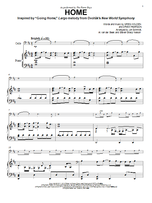 Download The Piano Guys Home Sheet Music and learn how to play Piano PDF digital score in minutes