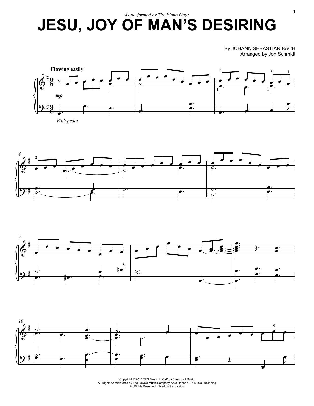 Download The Piano Guys Jesu, Joy Of Man's Desiring Sheet Music and learn how to play Piano PDF digital score in minutes