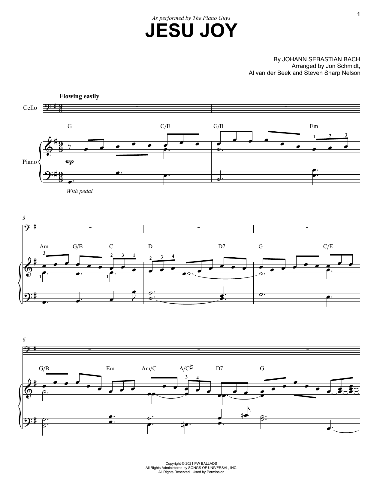 Download The Piano Guys Jesu Joy Sheet Music and learn how to play Cello and Piano PDF digital score in minutes