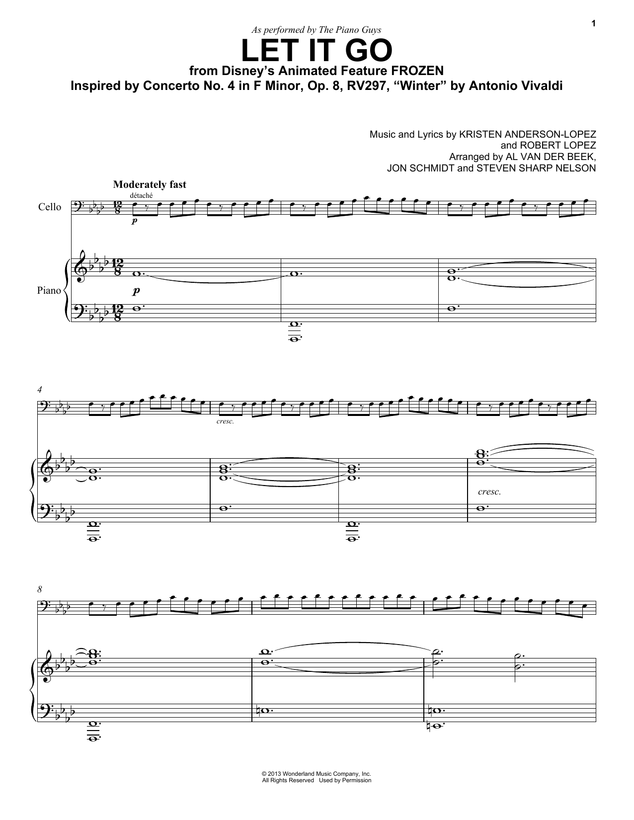 Download The Piano Guys Let It Go (from Frozen) Sheet Music and learn how to play Piano PDF digital score in minutes