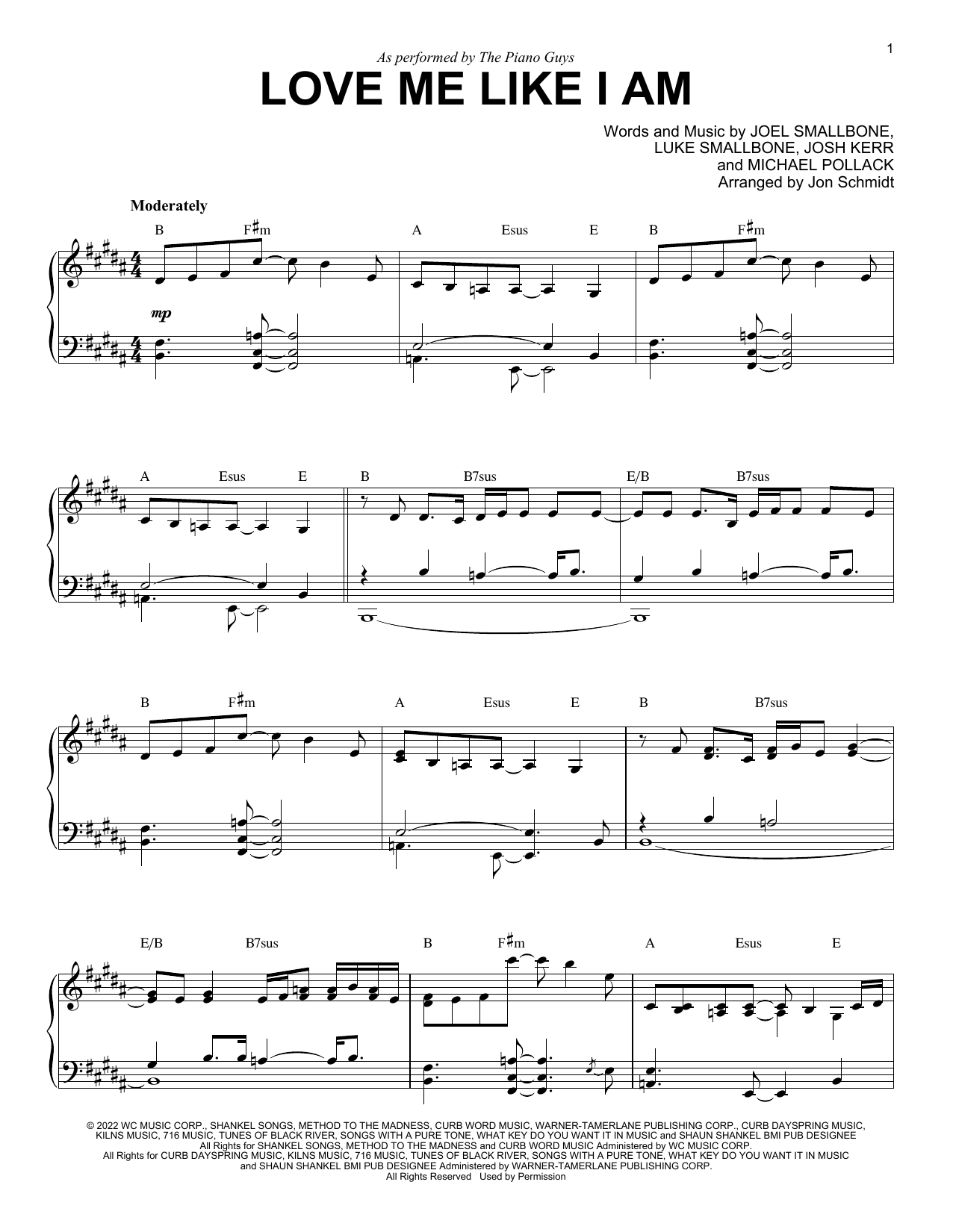 Download The Piano Guys Love Me Like I Am Sheet Music and learn how to play Piano Solo PDF digital score in minutes