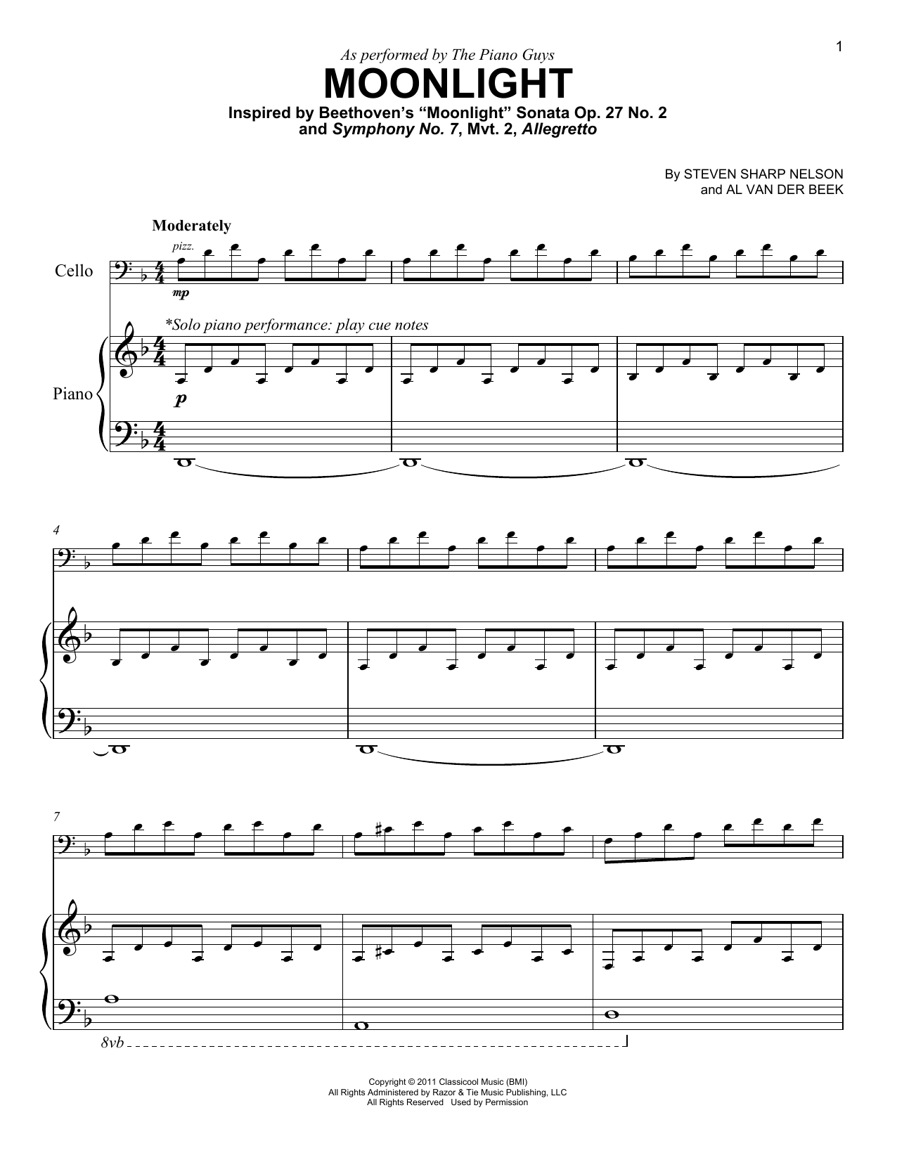 Download The Piano Guys Moonlight Sheet Music and learn how to play Easy Piano PDF digital score in minutes