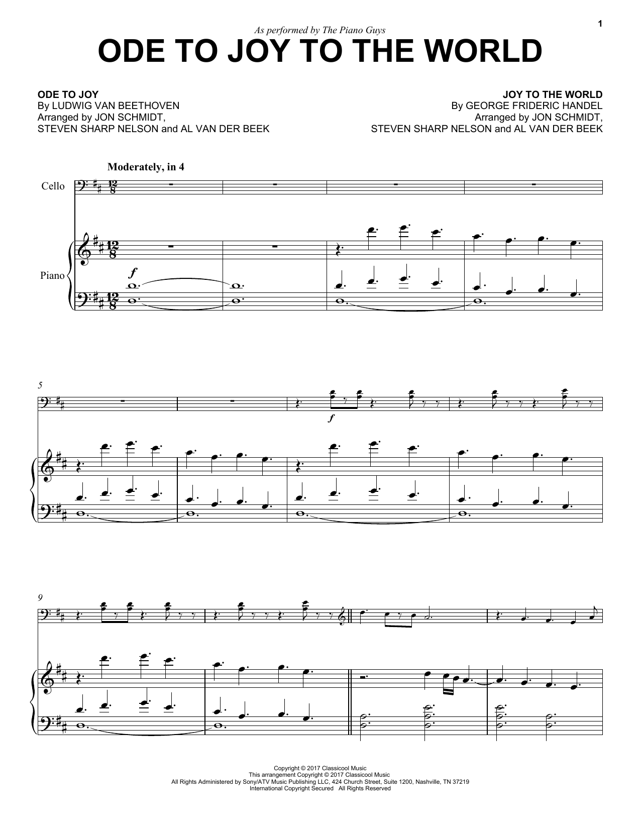 Download The Piano Guys Ode To Joy to the World Sheet Music and learn how to play Piano PDF digital score in minutes