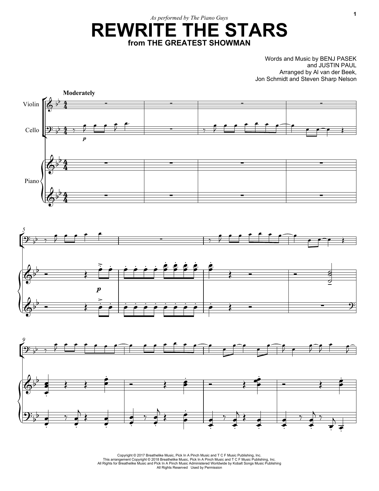 Download The Piano Guys Rewrite The Stars Sheet Music and learn how to play Instrumental Duet and Piano PDF digital score in minutes