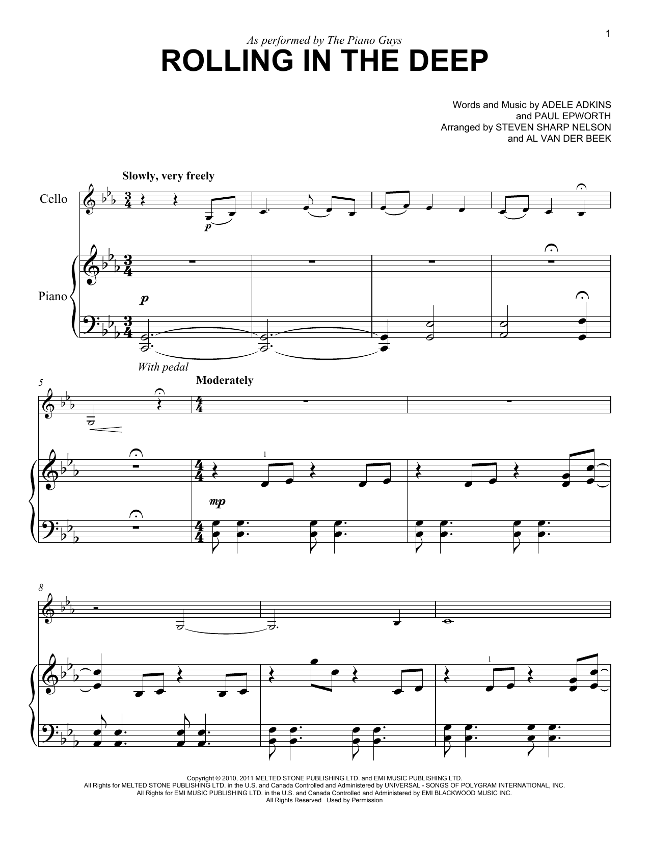 Download The Piano Guys Rolling In The Deep Sheet Music and learn how to play Easy Piano PDF digital score in minutes