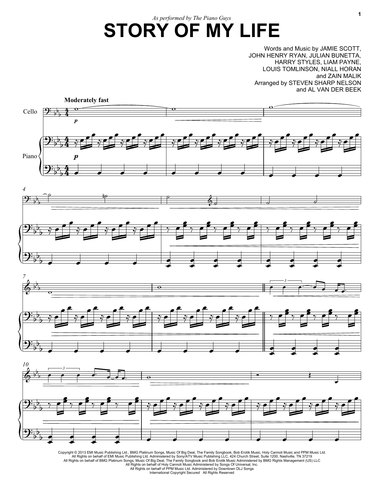 Download The Piano Guys Story Of My Life Sheet Music and learn how to play Piano PDF digital score in minutes