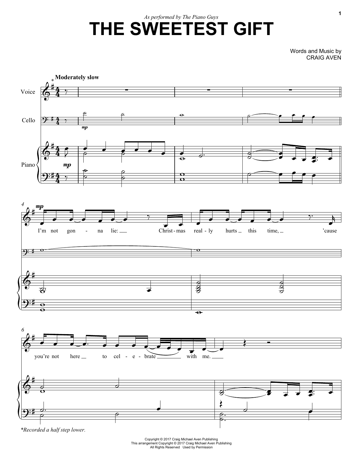 Download The Piano Guys The Sweetest Gift Sheet Music and learn how to play Violin PDF digital score in minutes