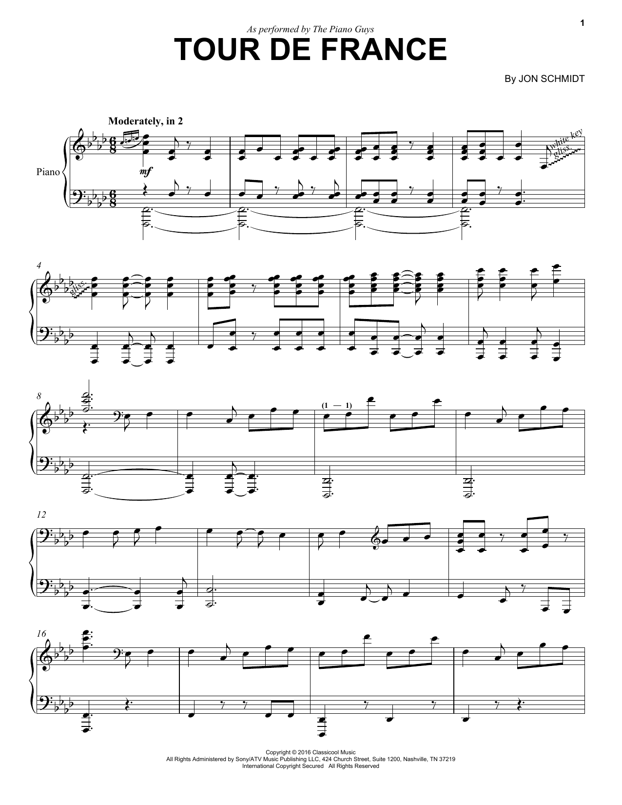 Download The Piano Guys Tour De France Sheet Music and learn how to play Piano PDF digital score in minutes