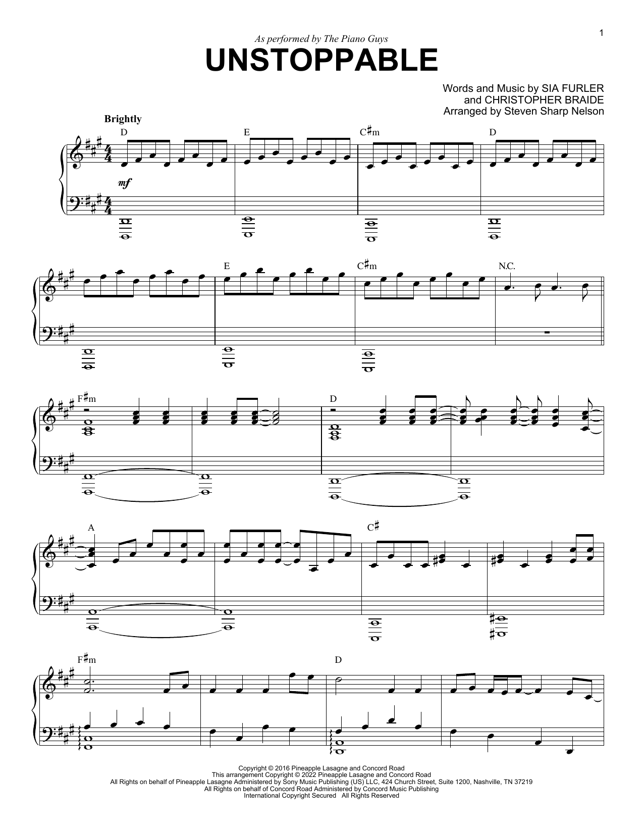 Download The Piano Guys Unstoppable Sheet Music and learn how to play Piano Solo PDF digital score in minutes