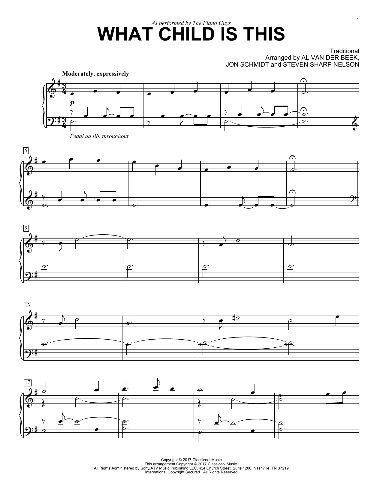 Download The Piano Guys What Child Is This Sheet Music and learn how to play Violin PDF digital score in minutes